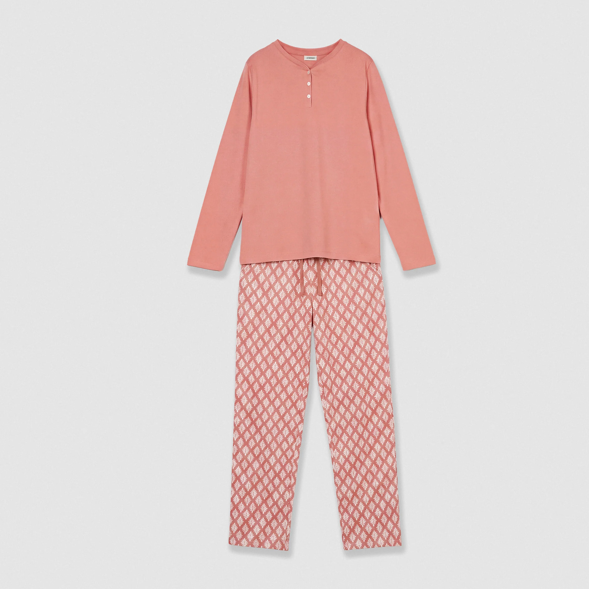 Pigiama lungo da donna in cotone rosa zurich
