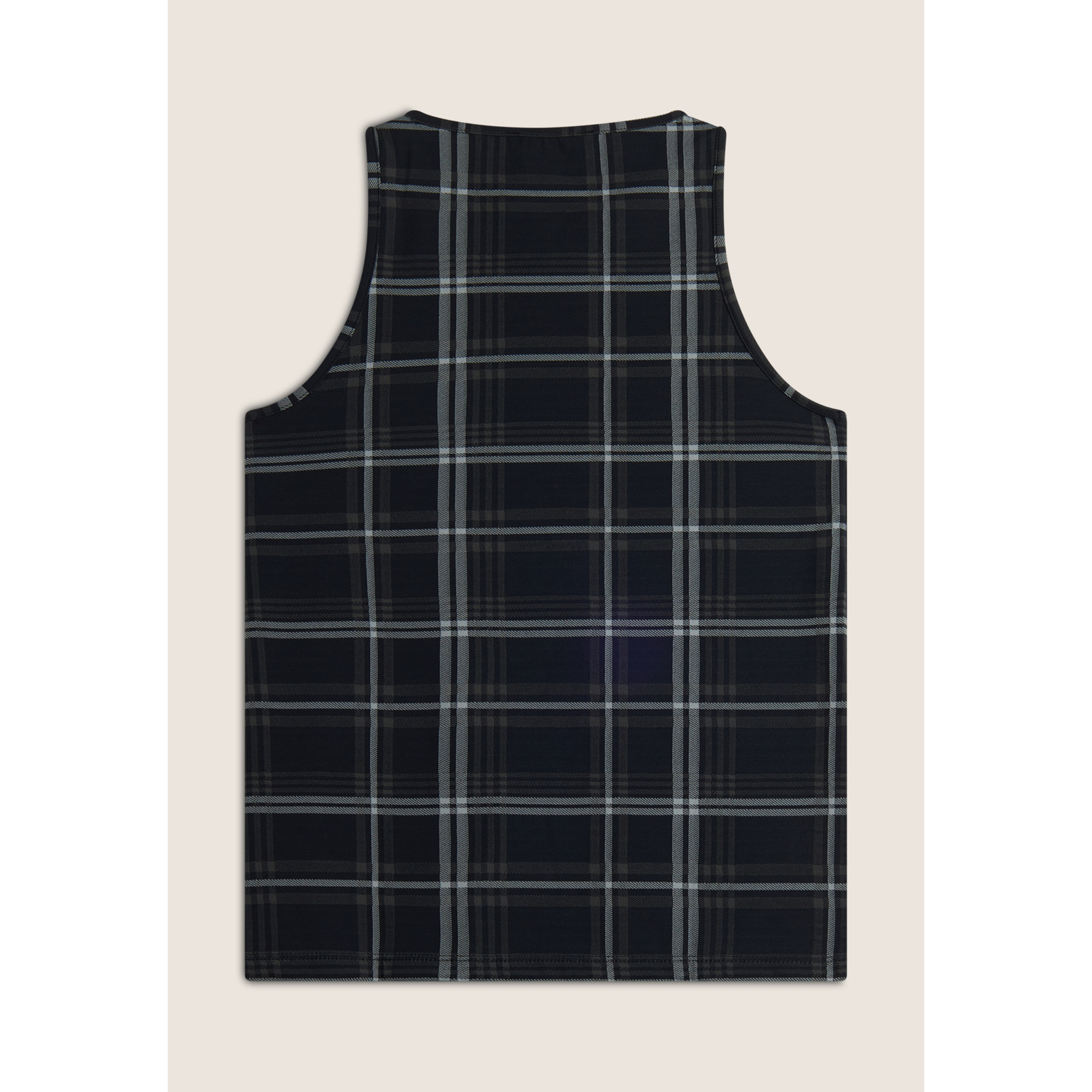 Canotta da donna in tessuto tartan elasticizzato