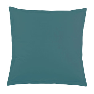 Taie d'Oreiller Unie en 100 % Coton - Bleu Paon