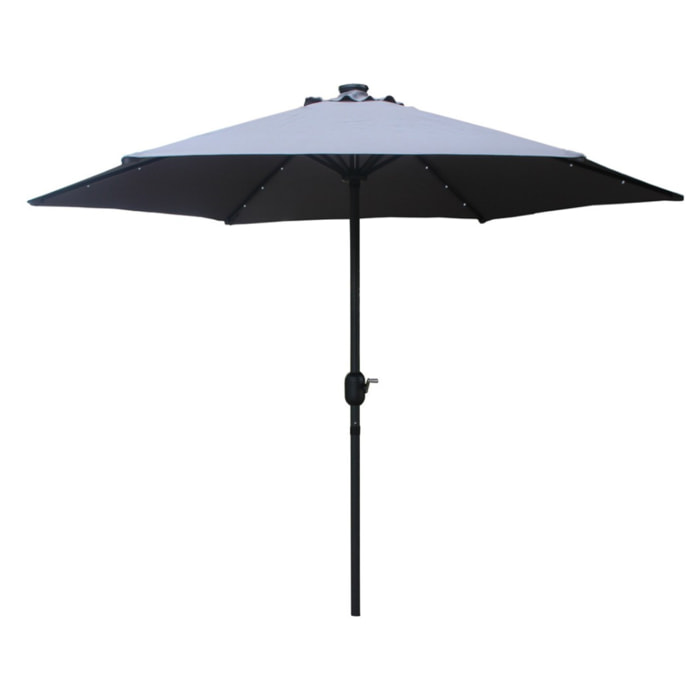 Parasol droit rond led Ø 2,7 m gris FEIRO