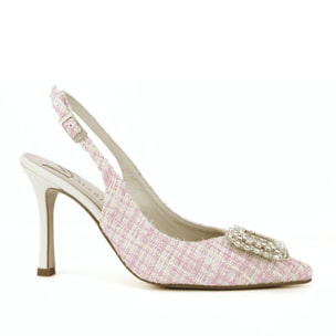 Salón destalonado en chanel nude. Tacón fino de 9 cm