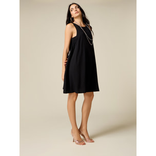 Oltre - vestido oversize sin mangas de viscosa - Negro
