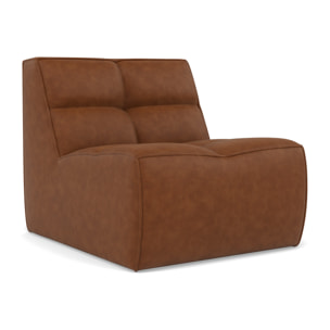 Alya - module d'assise sans accoudoir en simili - Cognac