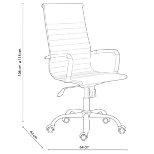 Silla de oficina Letter símil piel Blanco