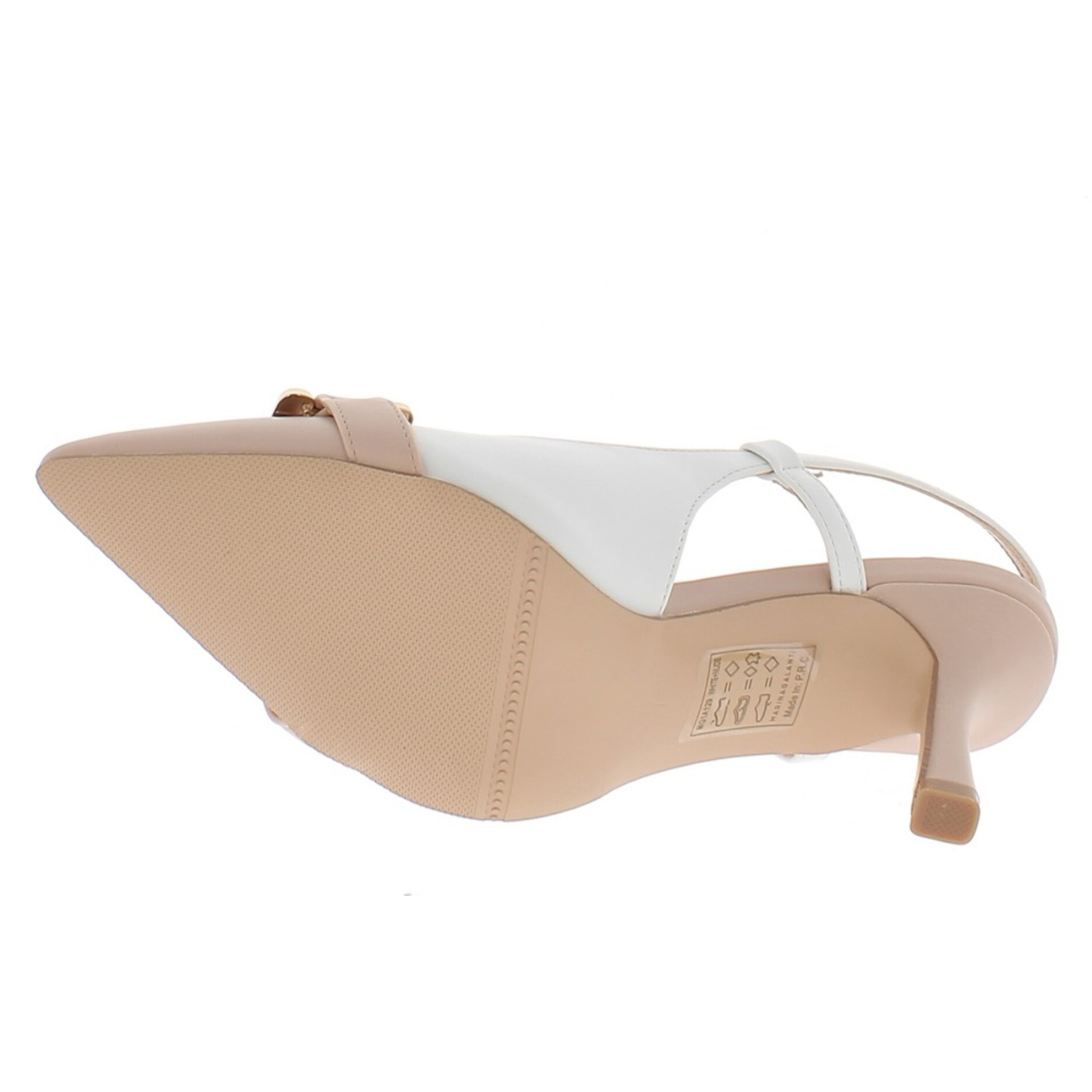 Marina Galanti Scarpe Donna Decollete Heeled 80 with Gold Horsebit MG 1A129 White Nude