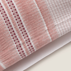 Funda almohada algodón rayas Kimle color rojo