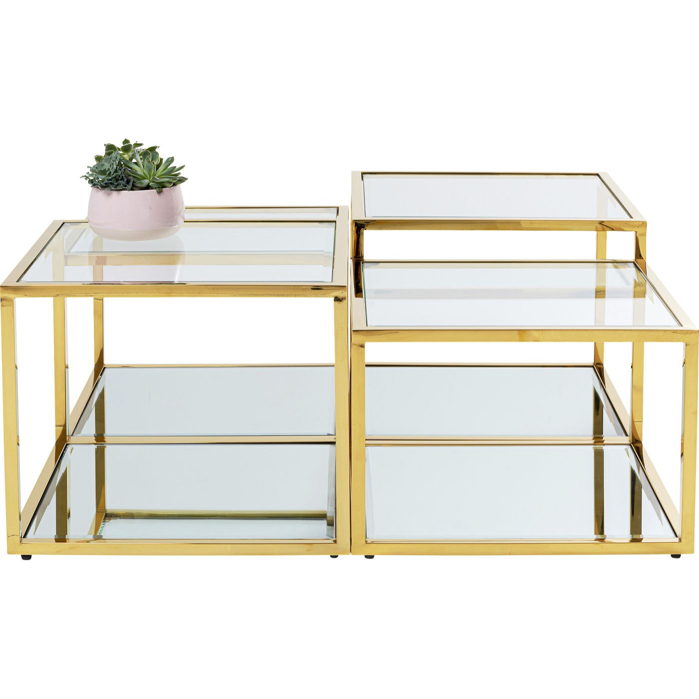 Tables basses Orion set de 4 dorées Kare Design