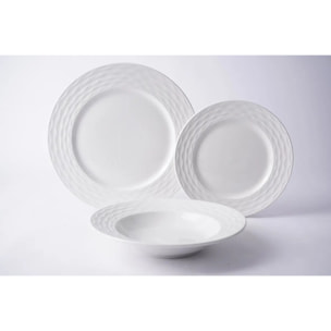 Service de table Paloma 12 pièce(s) blanc D27,2xH2,2cm