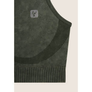 Top sportivo seamless ice wash con spalline incrociate