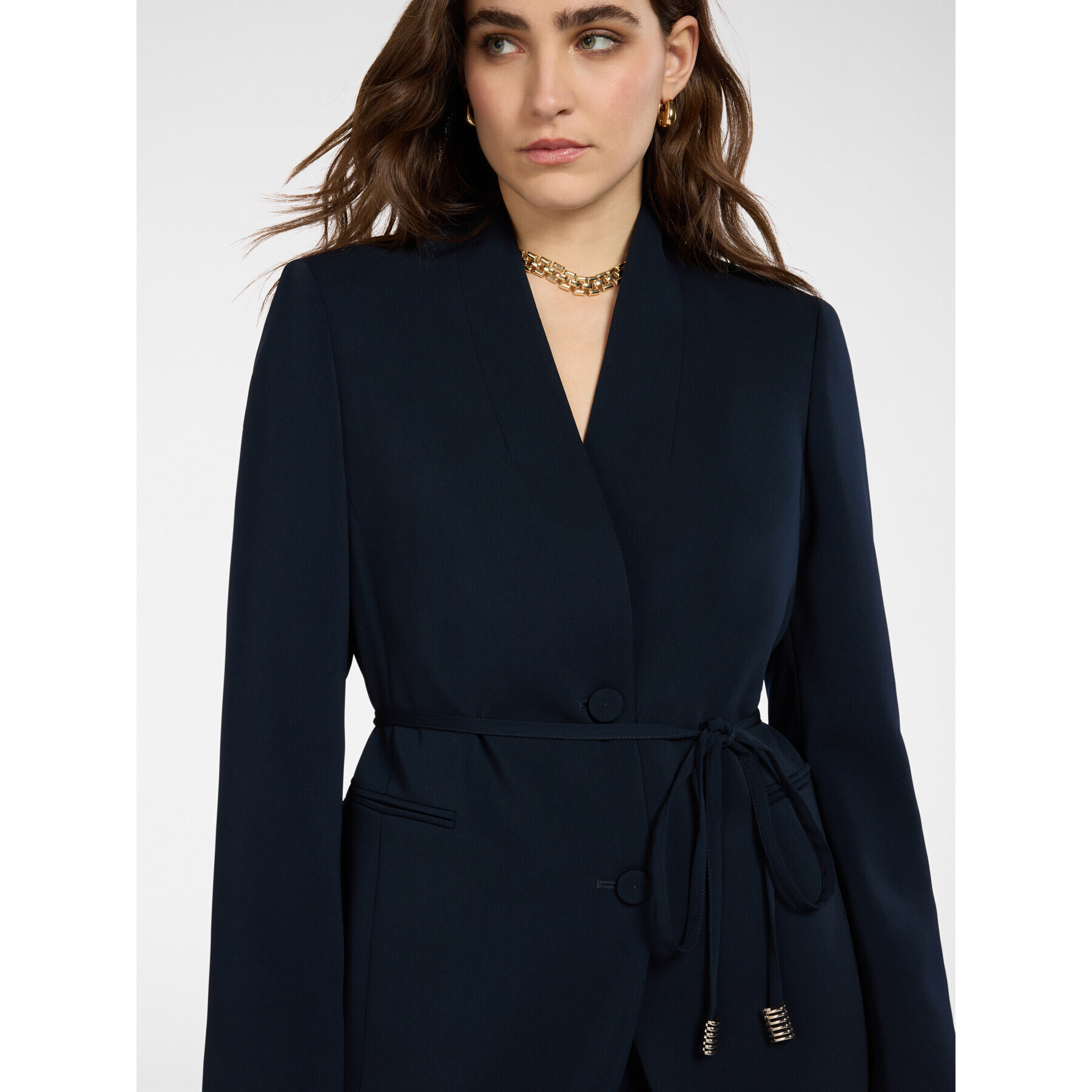 Elena Mirò - Chaqueta con cinturón - Azul