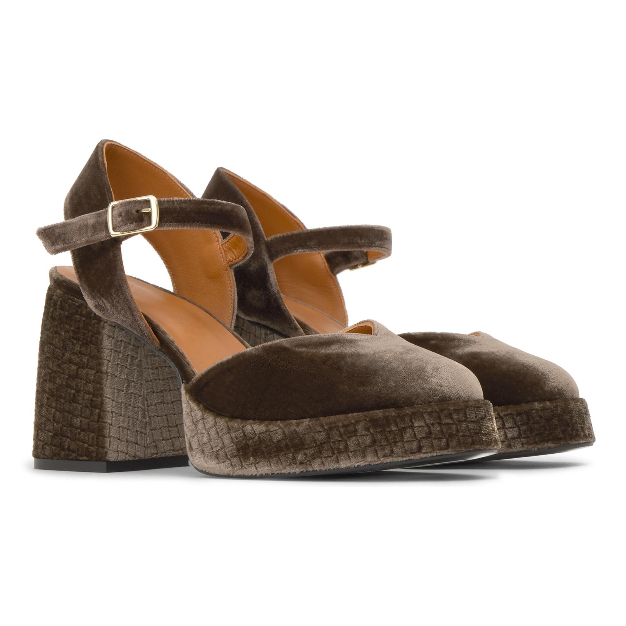 Zapato tacón Visby en terciopelo con tacón de 10 cm