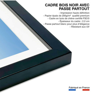 Affiche surf et derives Affiche + cadre en bois - Noir