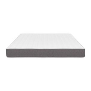 Matelas mémoire de forme - 160 cm - Dessus design blanc, coté design gris