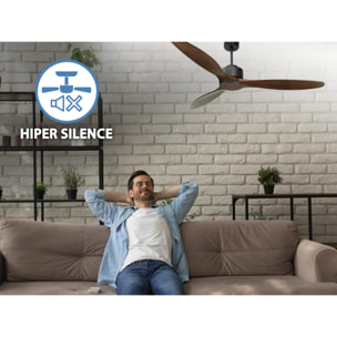 Ventilateur de plafond ø166 cm avec Wifi Réversible Hypersilence 40   W Noir