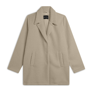 Cappotto in tessuto sherpa con chiusura a bottoni nascosta