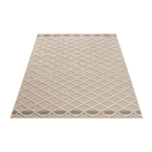PATARA - Tapis intérieur/extérieur motif losange beige - PAT4953BEI