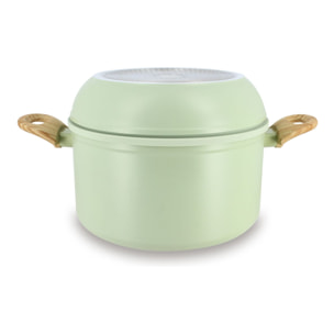 Batterie de cuisine amovible 8 pièces céladon en aluminium recyclé COLORAMA