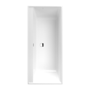 Baignoire droite 160 X 75 Collaro acrylique blanc trop plein chrome