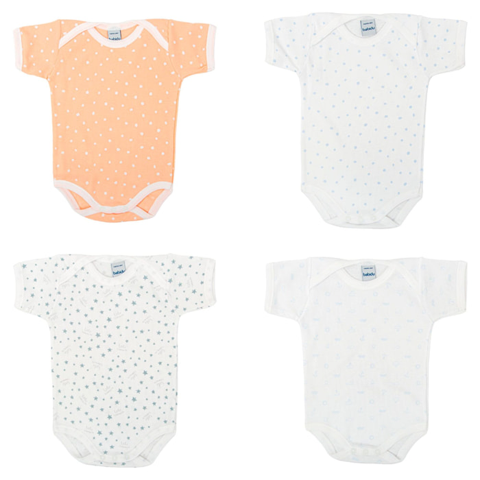 Pack 4 Body Basico Manga Corta
