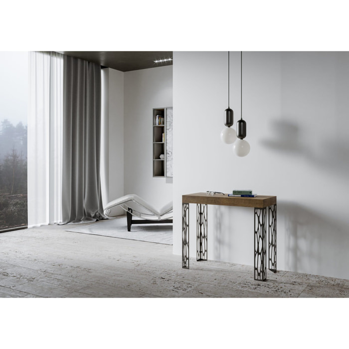 Consolle allungabile 90x40/300 cm Ghibli Noce telaio Antracite.