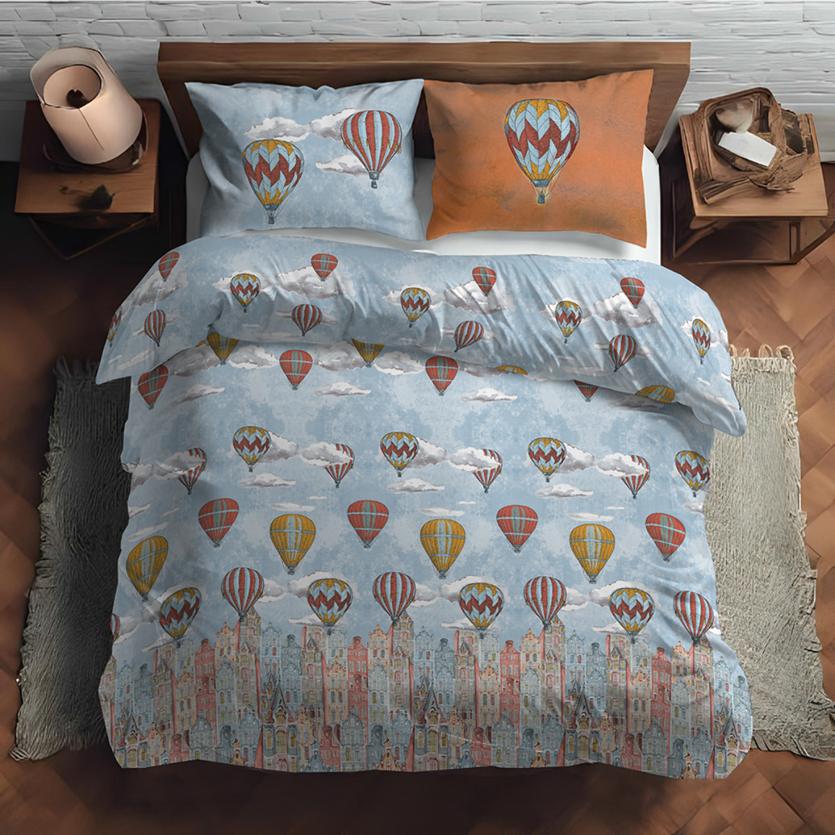 Parure copripiumino volare arancio 100% cotone