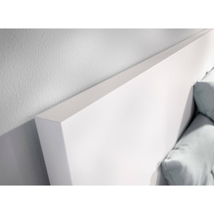 Letto alla francese Iona, Sommier per camera da letto, Giroletto per stanza, Struttura porta materasso, 249x195 h100 cm, Bianco