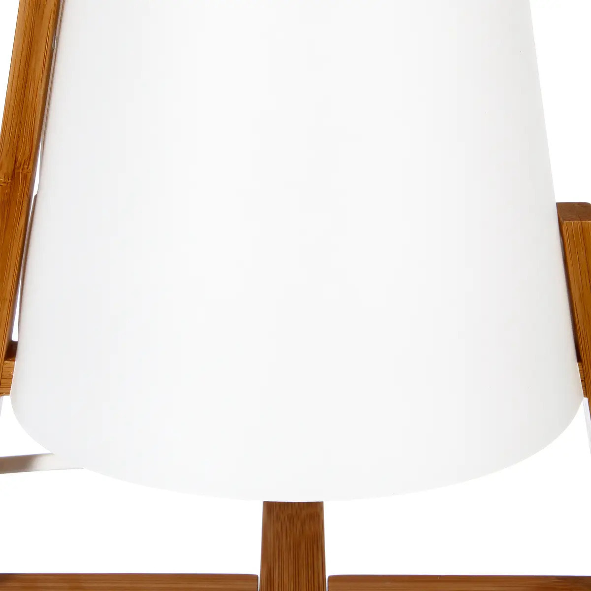 Lampe "Gong" - bambou et blanc - H32 cm