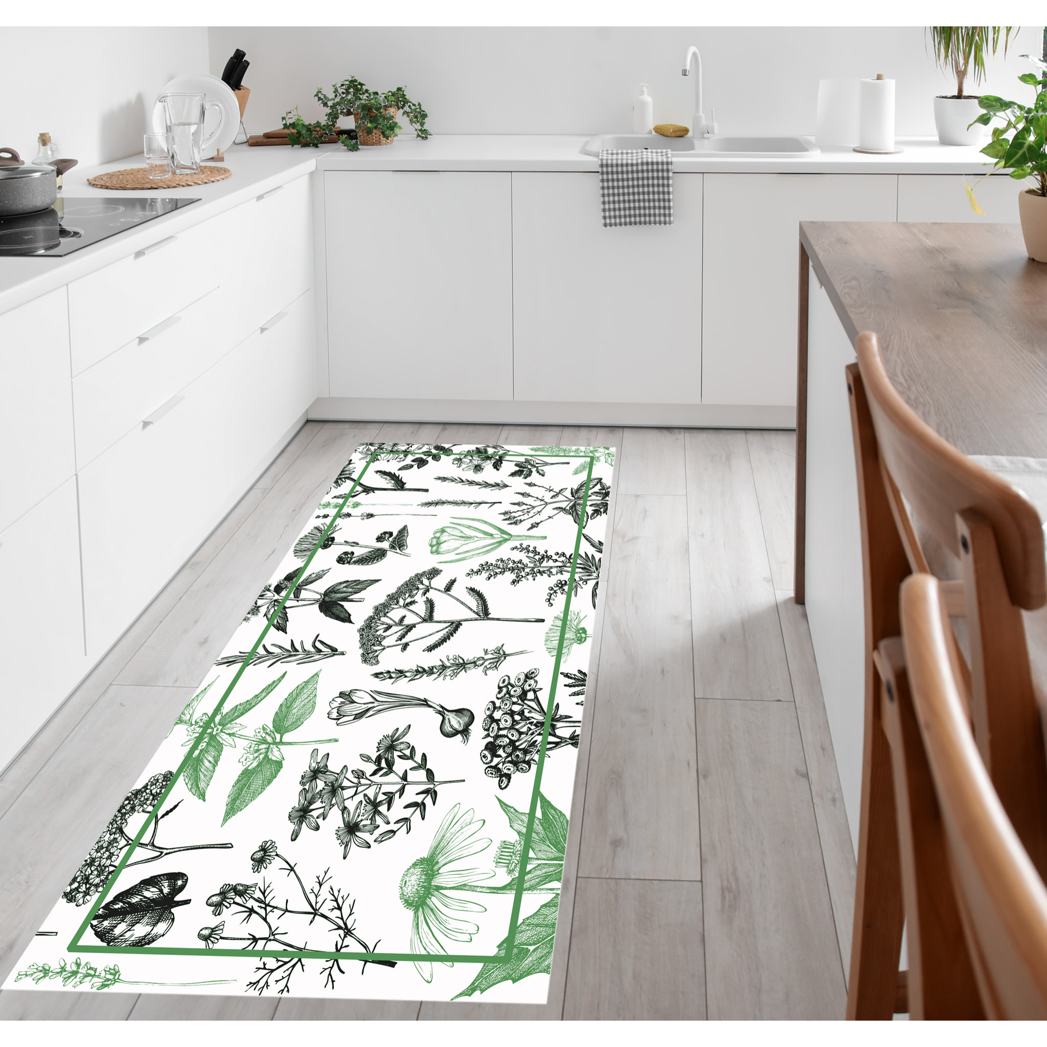 Alfombra de vinilo CERAMIKO, Plantass medicinales menta 66x150 cm
