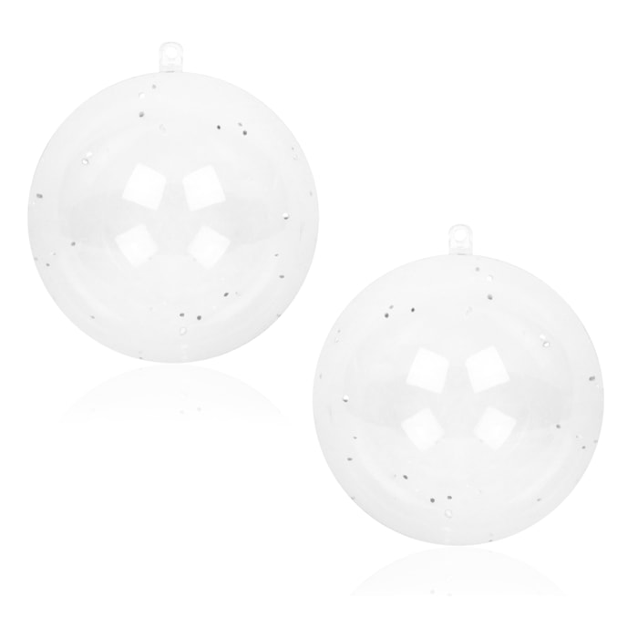 DAM Ciondolo palla di Natale  10 cm 2/set 10x3x10 cm. Colore trasparente
