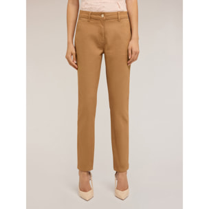 Motivi - Pantalones chinos Kendall en sarga de algodón - Marrón