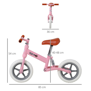 Bicicleta de Equilibrio Sin Pedales Rosa