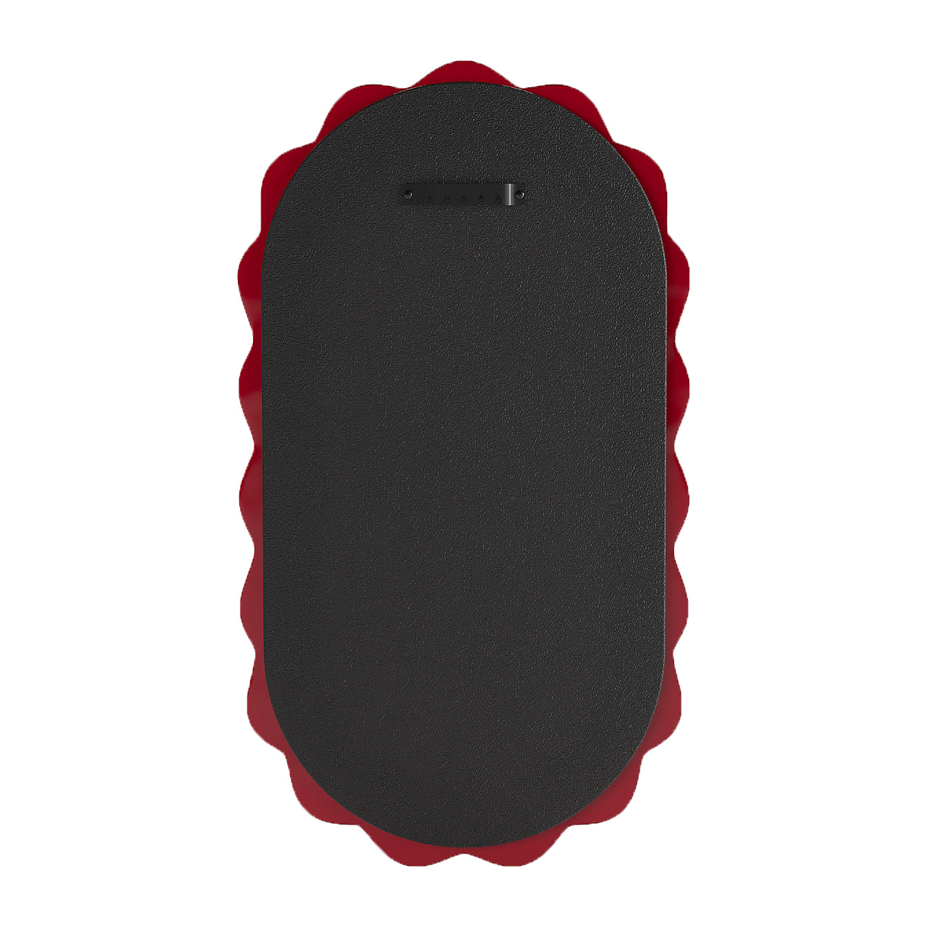 Brooklyn - Miroir mural ovale en céramique ondulée rouge