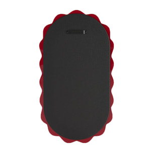 Brooklyn - Miroir mural ovale en céramique ondulée rouge