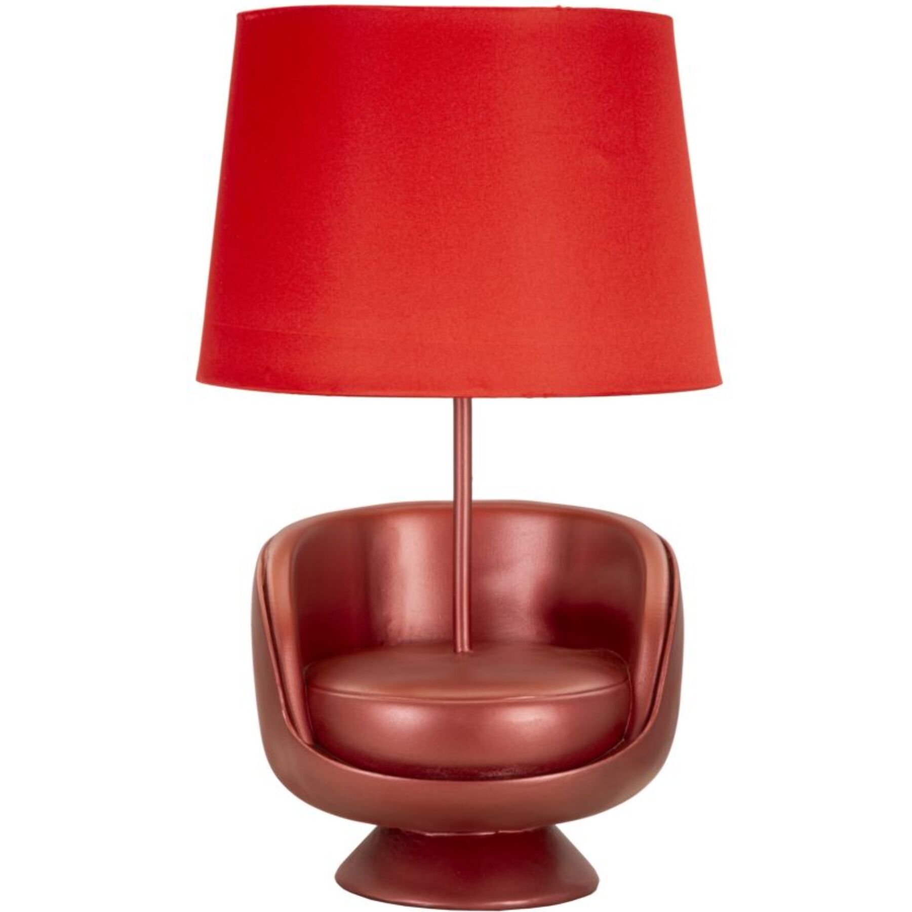 LAMPADA DA COMODINO MIDCENTURY ROSSA CM Ø 26X43