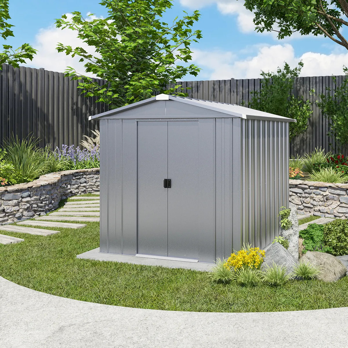 Abri de jardin métal Yardmaster Eco 3,85 m² + kit d'ancrage