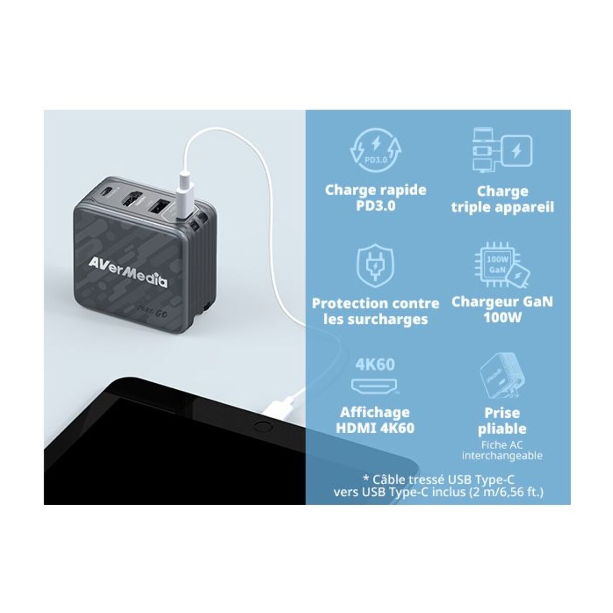 Chargeur console de jeux AVERMEDIA Core Go Noir