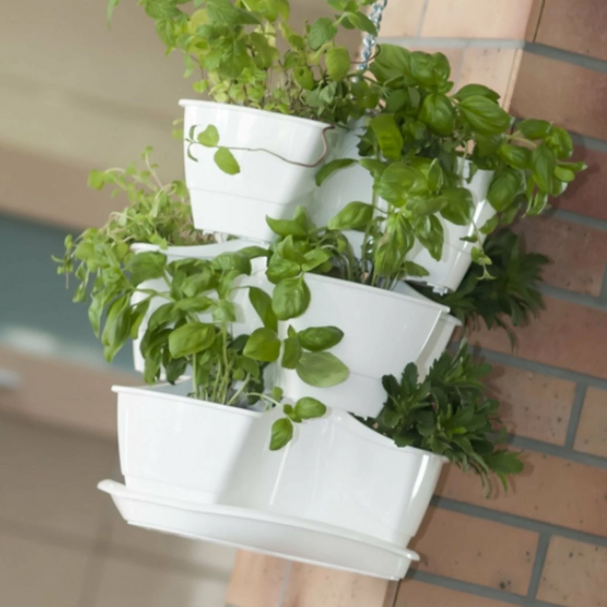 Jardín vertical colgante coubi herbal 9l., dimensiones (mm) 295x295x880, color blanco