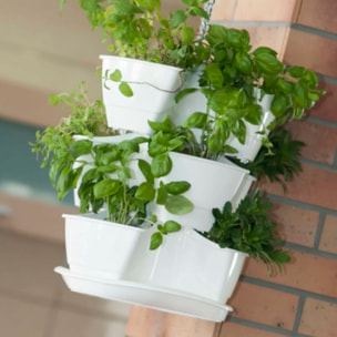 Jardín vertical colgante coubi herbal 9l., dimensiones (mm) 295x295x880, color blanco