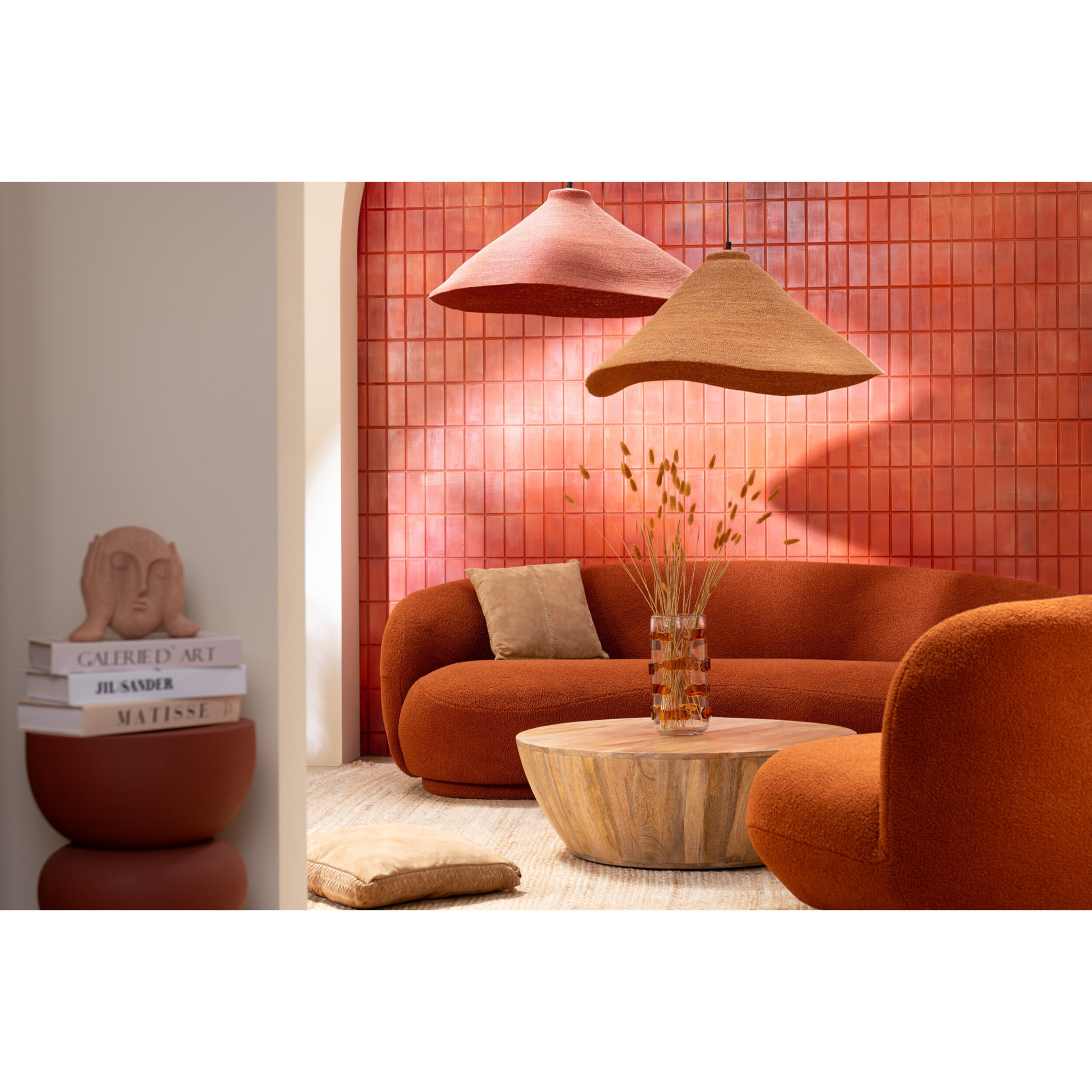 J-Line vase Pebbles - verre - ambre/transparent - large - Ø 17 cm