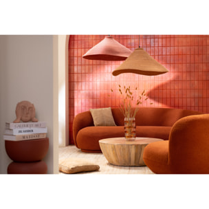 J-Line vase Pebbles - verre - ambre/transparent - large - Ø 17 cm