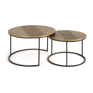Set de 2 mesas de centro - hierro y aluminio