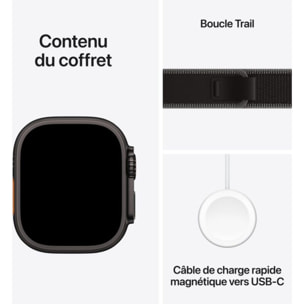 Montre connectée APPLE WATCH 49mm Tit Noir / Trail Ultra 3 M/L Cell