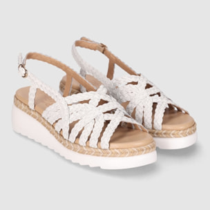 Sandalias de Piel - Blanco - Tacón: 5 cm