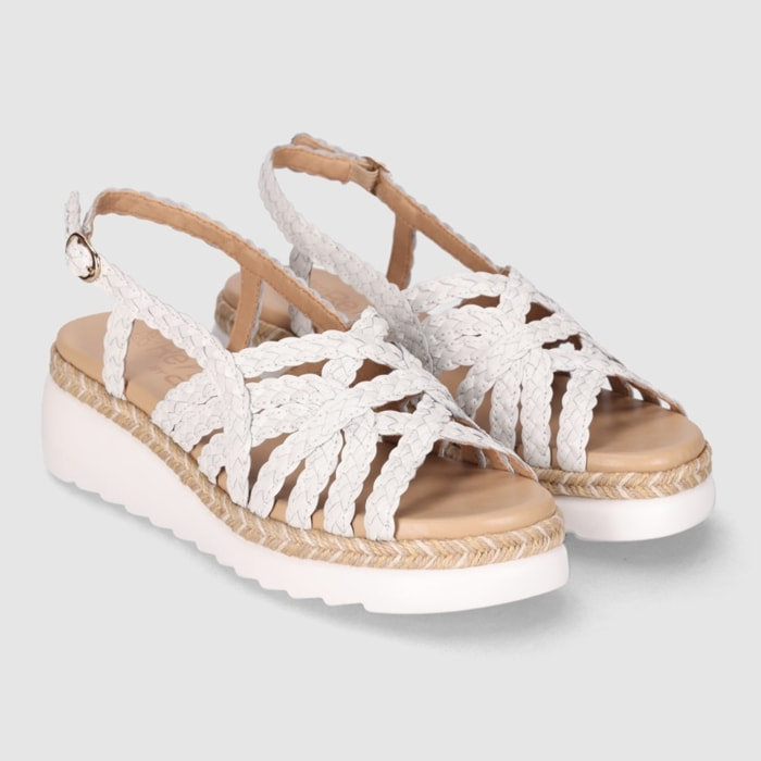 Sandalias de Piel - Blanco - Tacón: 5 cm