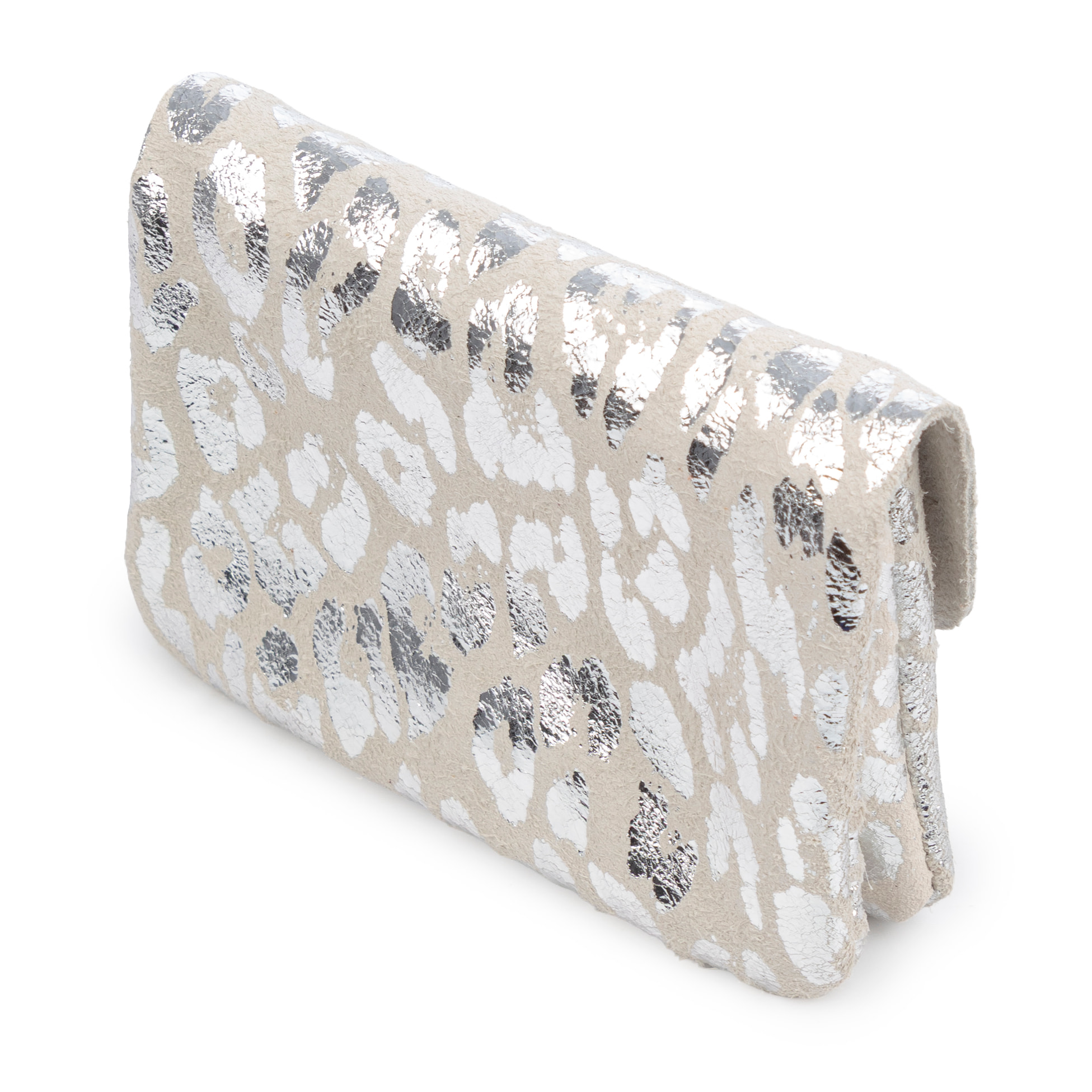 Alpignano monedero mujer. Piel auténtica Gamuza, diseño animal print leopardo, lacada brillante.