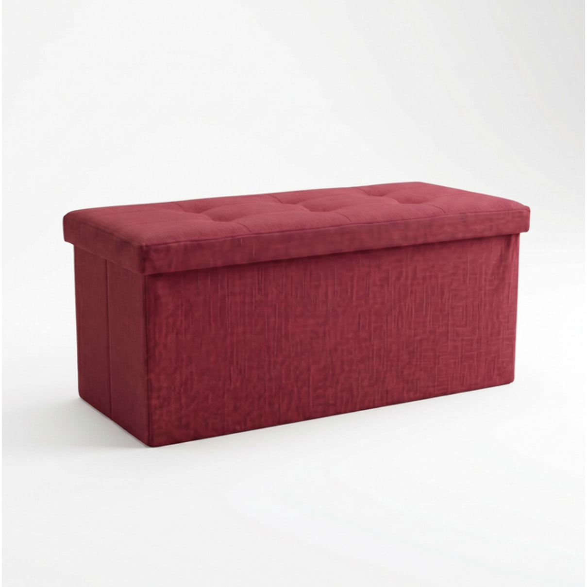 Pouf contenitore imbottito in tessuto con seduta lunga, panca multifunzione con spazio interno, ideale come poggiapiedi, seduta o contenitore, pratico e versatile per soggiorno, camera o ingresso, facile da pulire, dimensioni 76x34x34 cm