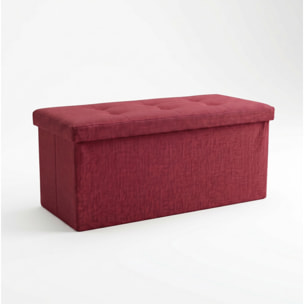 Pouf contenitore imbottito in tessuto con seduta lunga, panca multifunzione con spazio interno, ideale come poggiapiedi, seduta o contenitore, pratico e versatile per soggiorno, camera o ingresso, facile da pulire, dimensioni 76x34x34 cm