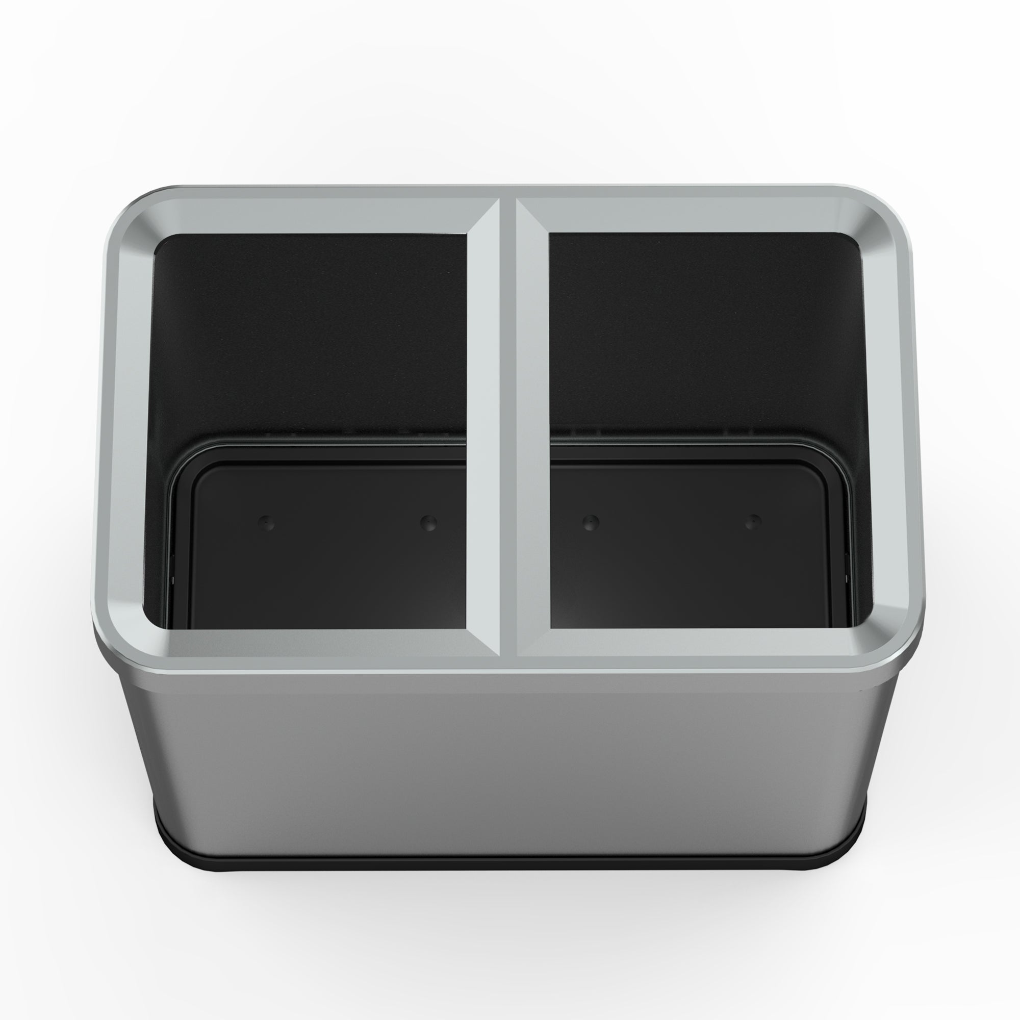 Poubelle de tri open top inox TALLIN 2x30L