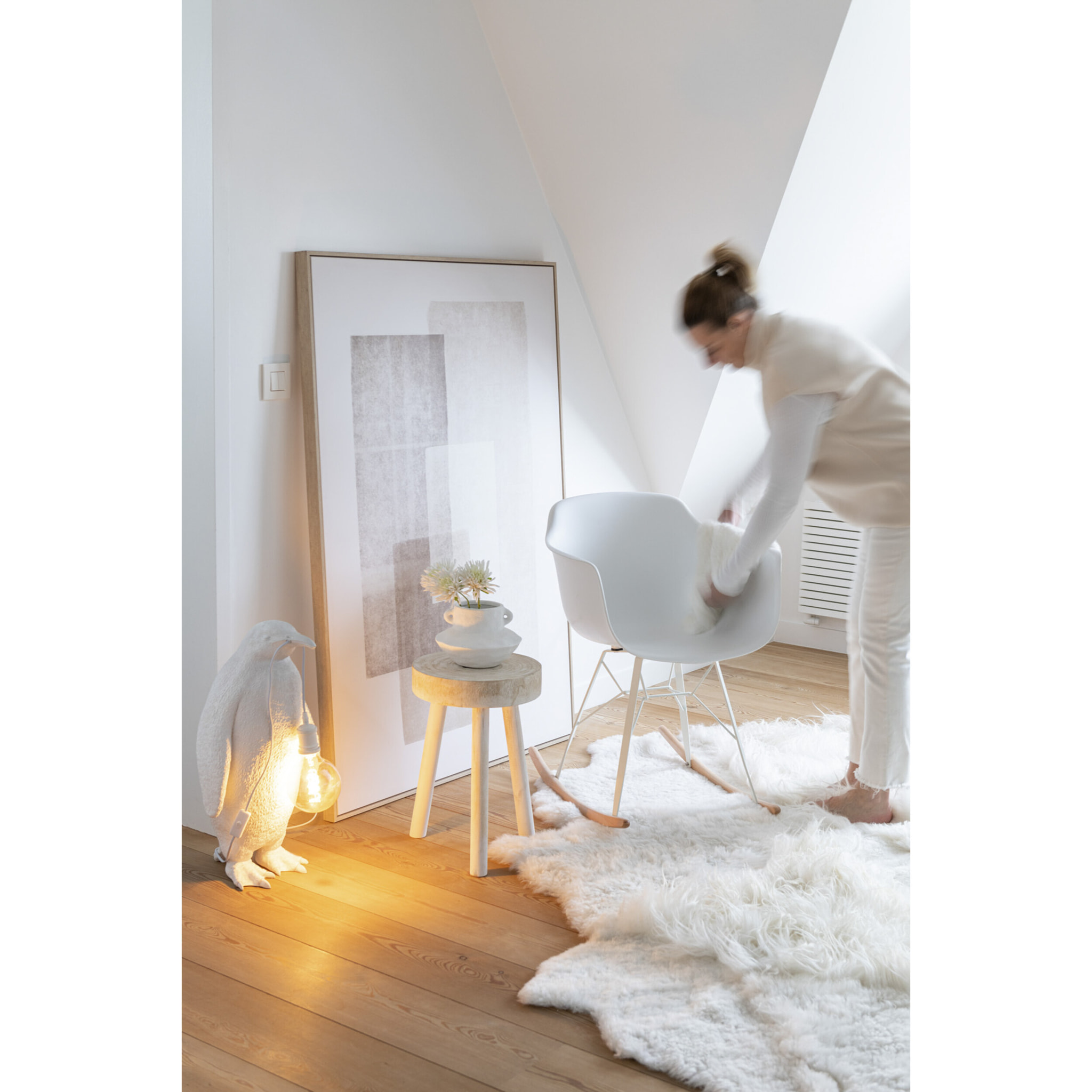 J-Line vase Anse - céramique - blanc - large - Ø 26 cm