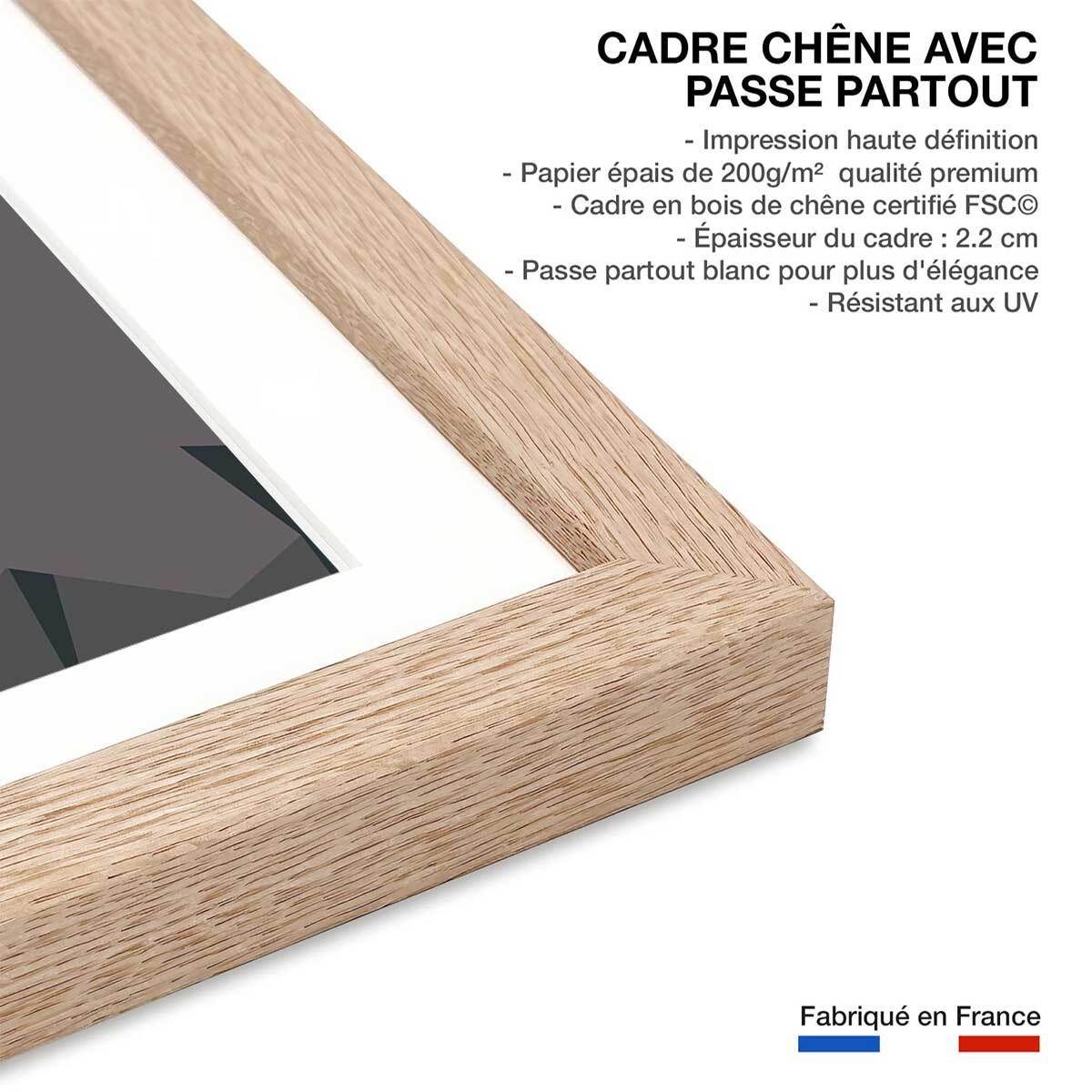 Poster de belle plagne Affiche sous cadre bois
